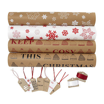 Recycled Brown Christmas Wrapping Paper, 3 of 5