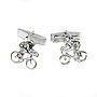 Solid Silver Cyclist Cufflinks, thumbnail 2 of 2