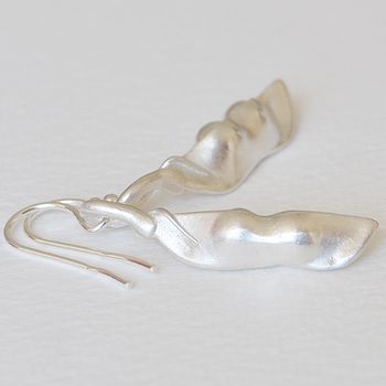 Handmade Silver Peapod Earrings By Muriel & Lily | notonthehighstreet.com