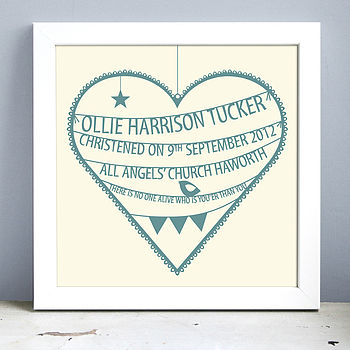 Personalised New Baby Heart Print, 2 of 5