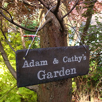 Personalised Engraved Slate Garden Sign, 3 of 6