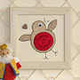 Personalised Robin Embroidered Framed Artwork, thumbnail 1 of 3