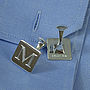 Square Sterling Silver 'Secret Message' Cufflinks, thumbnail 5 of 6