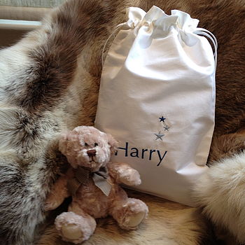 Personalised Baby Bag And Optional Teddy Bear, 2 of 8