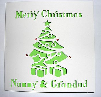 Personalised Laser Cut Christmas Tree Card, 4 of 5