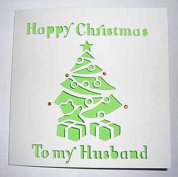 Personalised Laser Cut Christmas Tree Card, 3 of 5