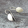 Petal Fixed Drop Silver Earrings, thumbnail 3 of 4