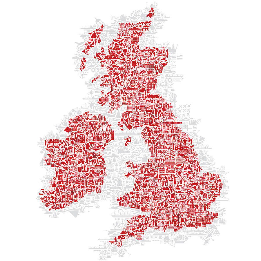 UK And Ireland Symbol Map Print By nickprints | notonthehighstreet.com