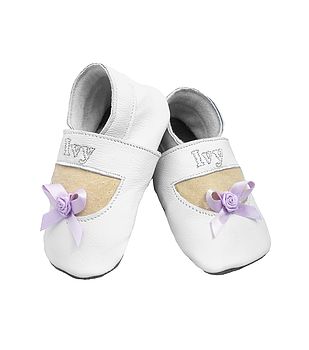 Personalised Bow Christening Shoes, 5 of 9
