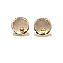 Silver With Gold Ball Closed Circle Stud Earrings, thumbnail 2 of 6