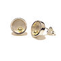 Silver With Gold Ball Closed Circle Stud Earrings, thumbnail 4 of 6