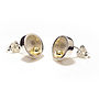 Silver With Gold Ball Closed Circle Stud Earrings, thumbnail 1 of 6