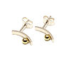 Silver With Gold Ball Straight Post Earrings, thumbnail 1 of 5