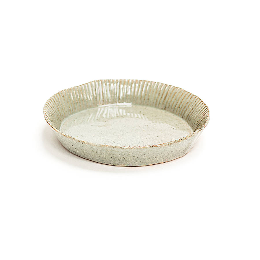 fluted small ceramic quiche mould by nom living