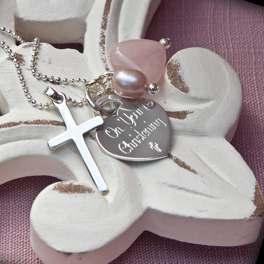 Personalised Sterling Silver Christening Necklace, 1 of 8