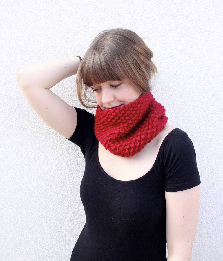 Hand Knitted Chunky Snood Scarf By Jessica Joy | notonthehighstreet.com