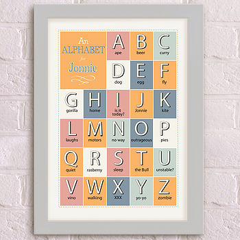 an alphabet personalised print by just for you notonthehighstreetcom