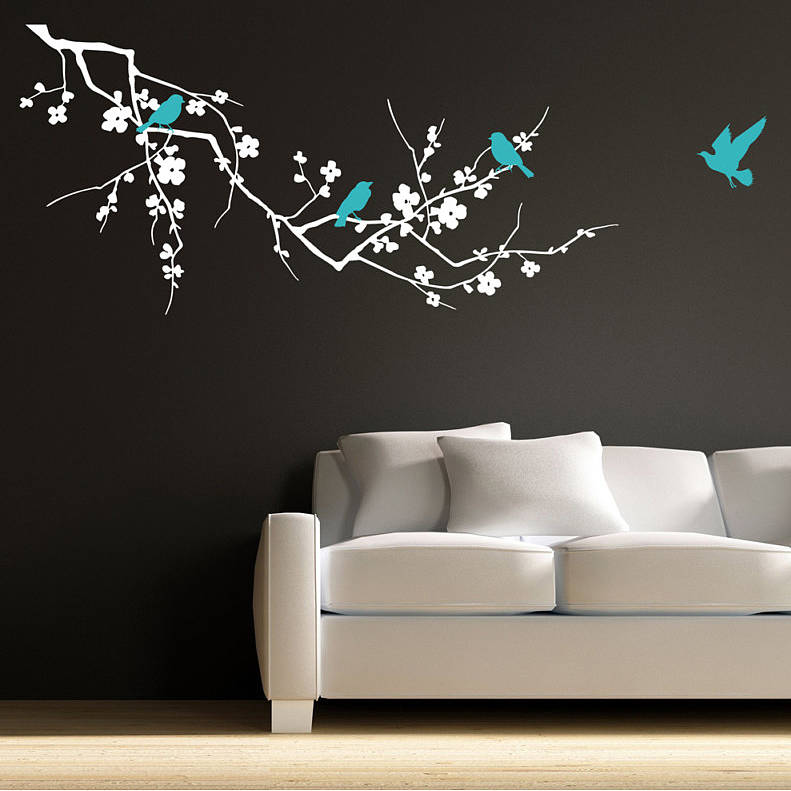 birds on branch wall stickers by parkins interiors | notonthehighstreet.com