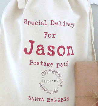 Personalised Special Delivery Christmas Sack, 2 of 2