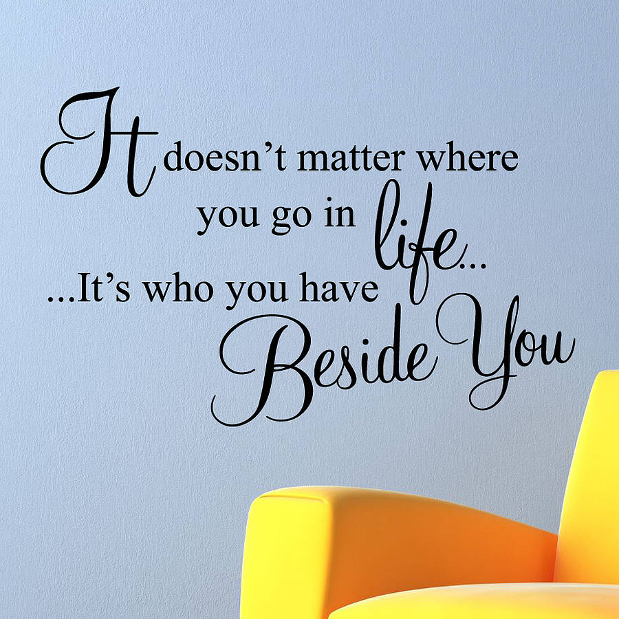 beside you wall stickers quotes by pom gifts | notonthehighstreet.com