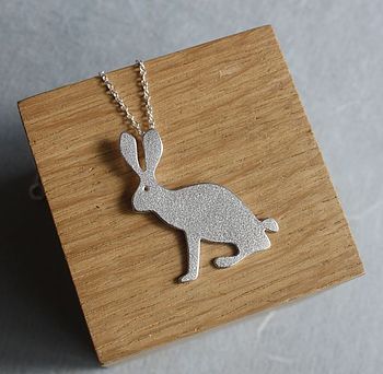 Handmade Silver Hare Pendant, 3 of 4
