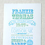 Personalised Typographic Baby Birth Details Print, thumbnail 5 of 6
