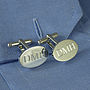 Personalised Silver Oval Hinged Cufflinks, thumbnail 7 of 7
