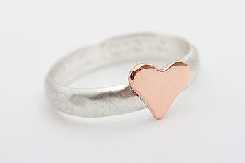 Handmade Gold Heart Personalised Ring, 6 of 8