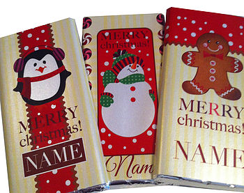 Personalised Christmas Chocolate Bar With Polka Dots, 3 of 7