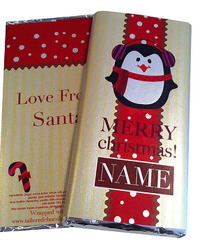 Personalised Christmas Chocolate Bar With Polka Dots, 4 of 7