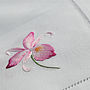 Embroidered Pink Orchid Table Runner, thumbnail 1 of 2