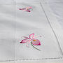 Embroidered Pink Orchid Table Runner, thumbnail 2 of 2