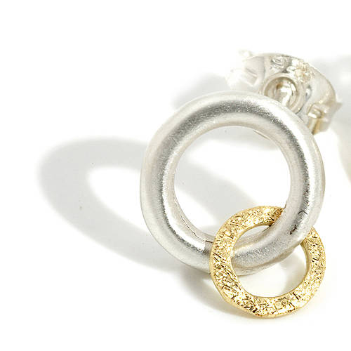 Silver And Gold Orbit Earrings By Shona Jewellery