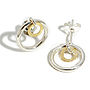 Silver And Gold Linked Orbit Earrings, thumbnail 1 of 4