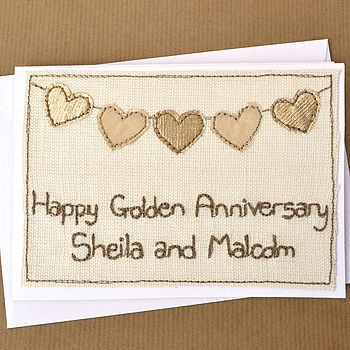 Bunting Golden Wedding Anniversary Card, 3 of 3