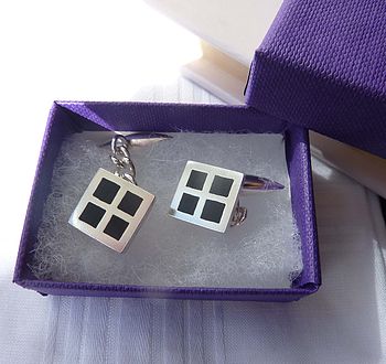 Silver Mens Square Cufflinks, 2 of 4