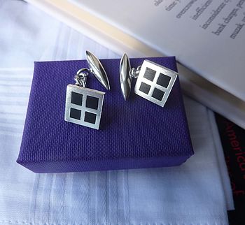 Silver Mens Square Cufflinks, 3 of 4