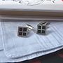 Silver Mens Square Cufflinks, thumbnail 4 of 4