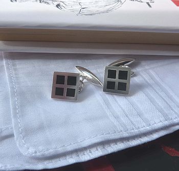 Silver Mens Square Cufflinks, 4 of 4
