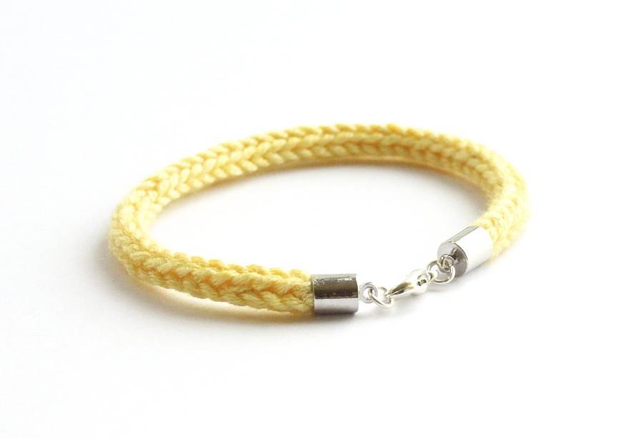 hand knitted cord bracelet by jessica joy | notonthehighstreet.com