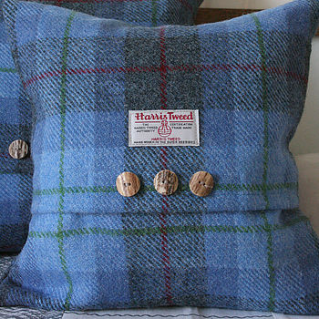 Bluebell Wood Harris Tweed Cushion, 5 of 8