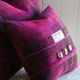 Wild Foxglove Harris Tweed Cushion, thumbnail 1 of 9