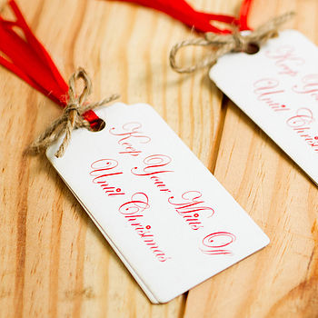 'Keep Your Mitts Off' Christmas Gift Tags, 6 of 6
