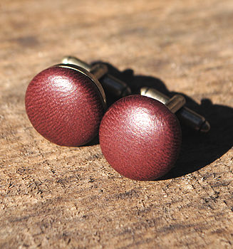 Vintage Style Leather Cufflinks, 10 of 12