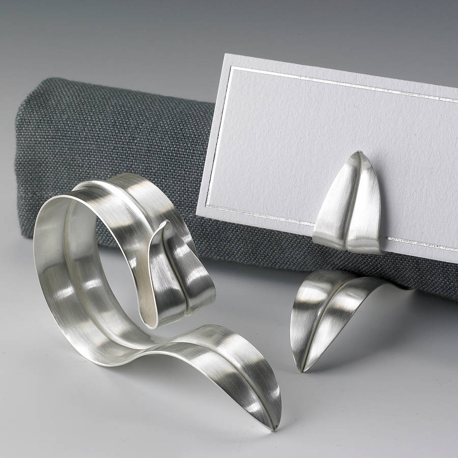 Handmade Silver Napkin Ring Placecard Holder, 1 of 5