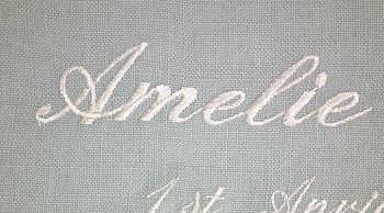 Personalised Scroll Wedding Embroidery, 2 of 3