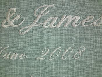 Personalised Scroll Wedding Embroidery, 3 of 3