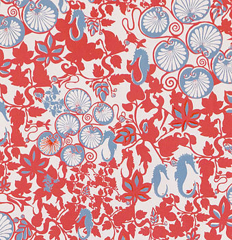 Seahorses And Lilly Pads Coral Print, 2 of 3