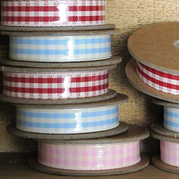 rustic gingham ribbon by dots and spots | notonthehighstreet.com