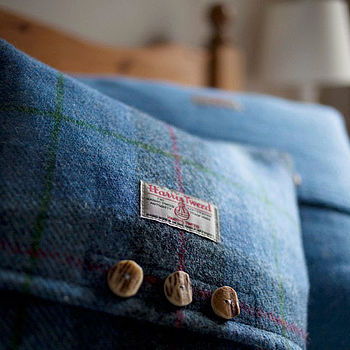 Bluebell Wood Harris Tweed Cushion, 7 of 8